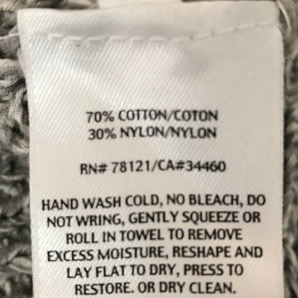 EILEEN Fisher Grey & White Loose Knit Sweater With Two Front Pockets Size M - Picture 7 of 7